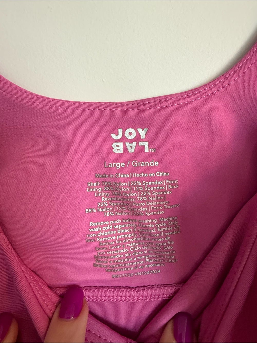 JoyLab Pink Scallop Hem Bralette - Picture 3 of 3